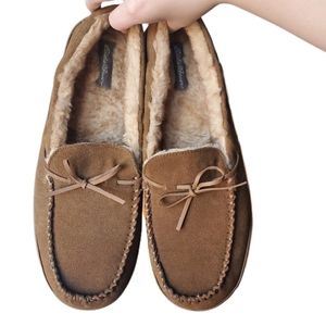 NWOB Eddie Bauer Suede Rawhide Leather Mocassins Slippers Sz 13, EU 47